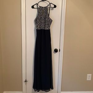 A-Line Navy Formal Gown